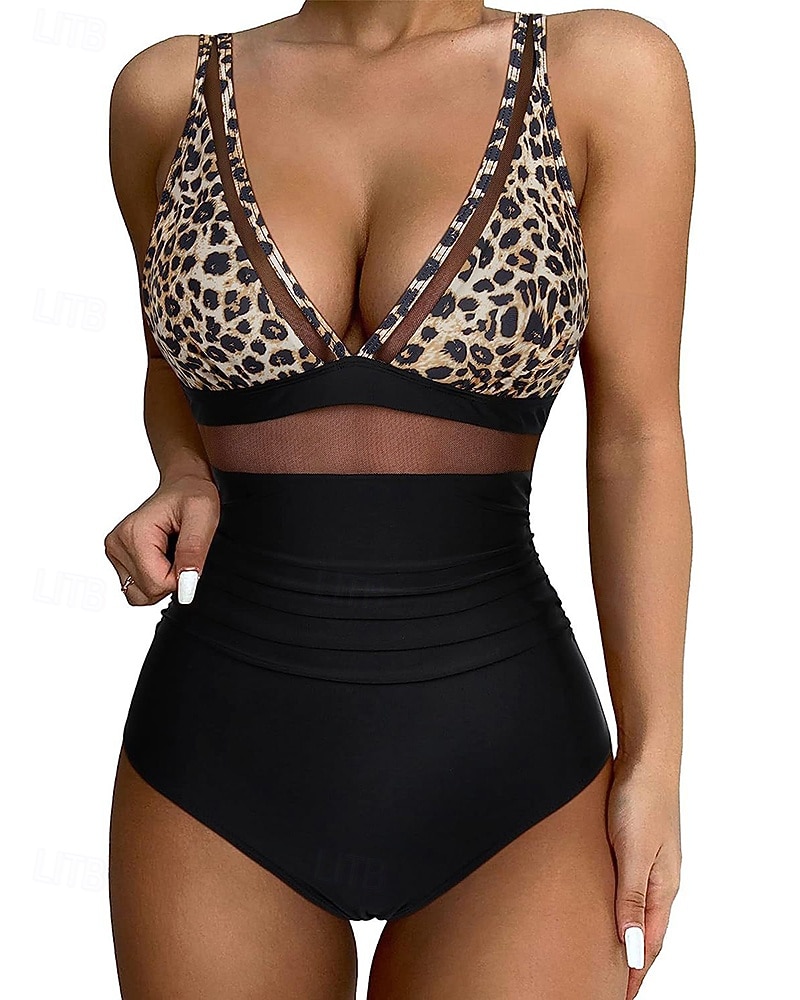 2026年 女性用 ラッシュガード 水着 ワンピース 花 ソリッド レオプリント UVプロテクション 弾性ある ノースリーブ スイムウェア 水着 サーフィン 潜水 水泳 夏  コレクション – $17.99 –P14