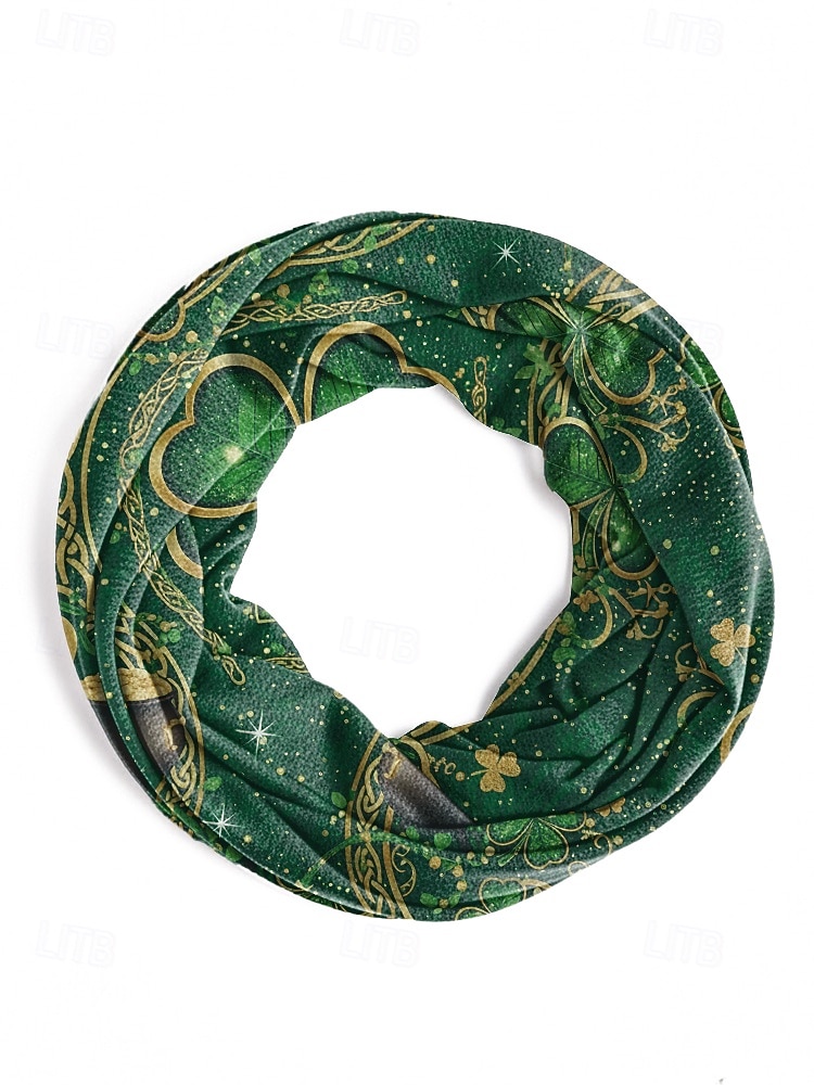 Scaldacollo da donna per San Patrizio: molteplici fantasie, materiale stampato in poliestere, versatile da usare come scaldacollo o come protezione per il viso, perfetto per le celebrazioni festive del 2026 a $11.99 –P8