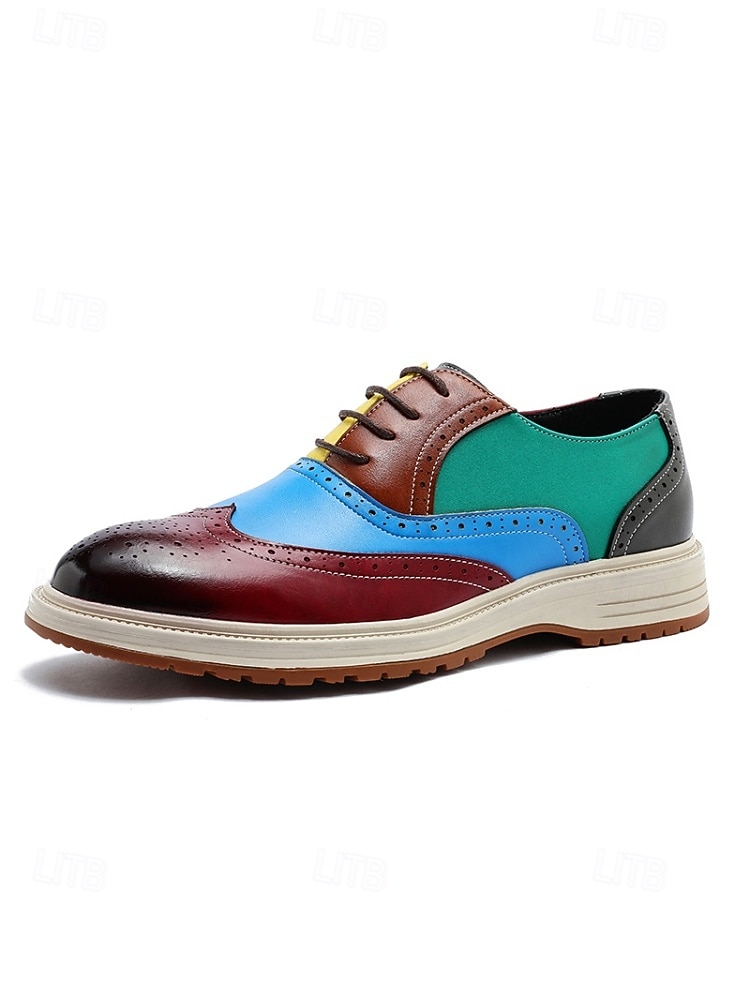 scarpe brogue in similpelle colorate da uomo, calzature formali da lavoro per matrimoni, scarpe eleganti per lo sposo e gli invitati al matrimonio del 2026 a $46.99 –P6