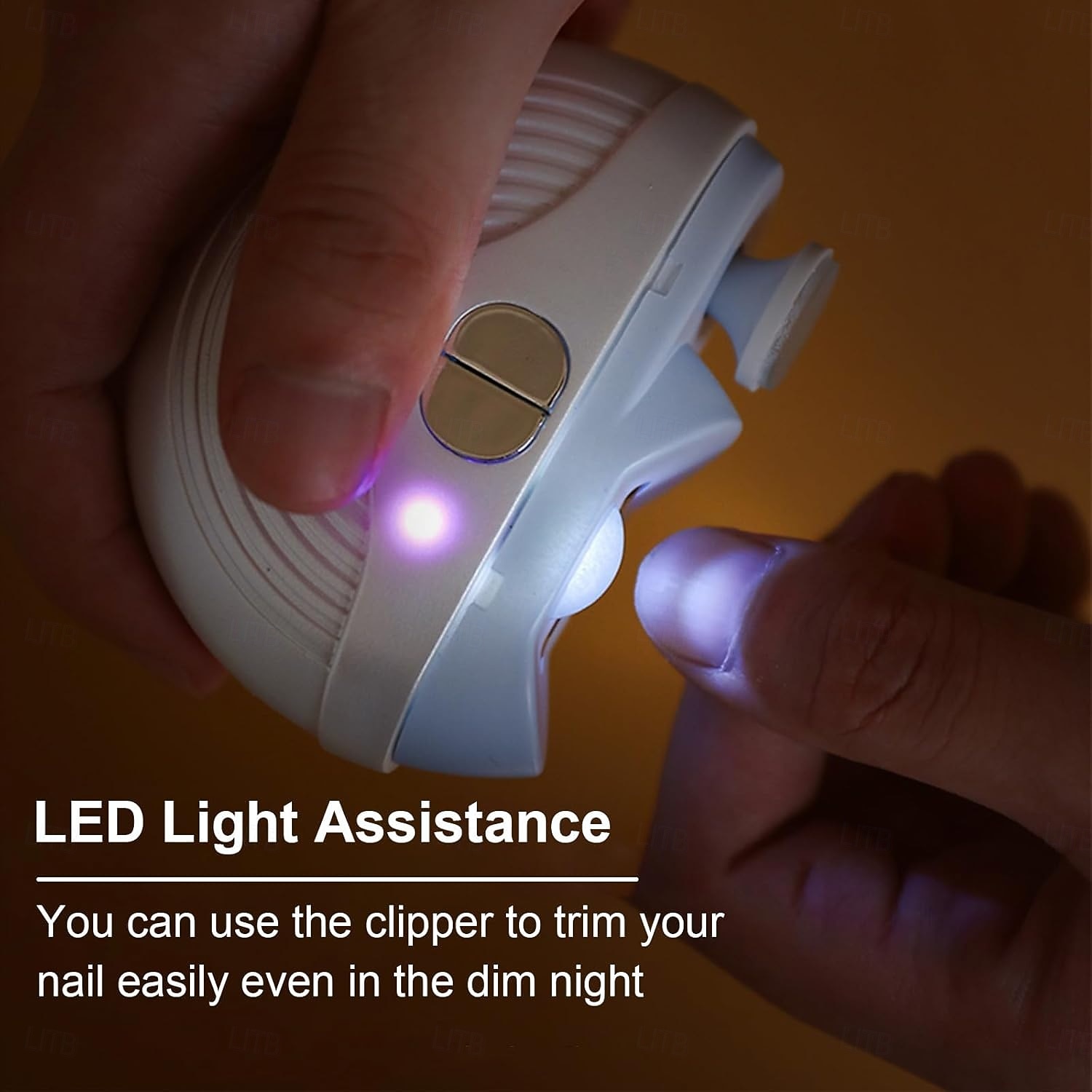 Cortauñas eléctrico para adultos mayores, 3 velocidades, potente cortauñas automático con pulidor, luz LED, recargable, para uñas de pies y manos. 2026 - $25 –P5