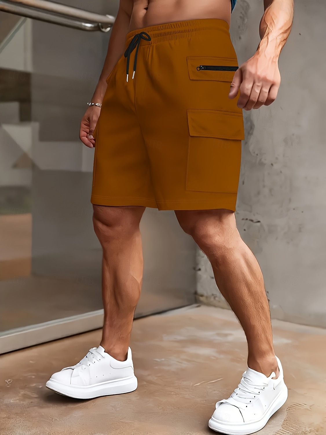 Men's Tactical Cargo Cargo Shorts Shorts Casual Shorts Pocket Elastic Waist Plain Comfort Above Knee Casual Outdoor Streetwear Fashion Streetwear Wine Navy Blue Stretchy 2026 - $22.99 –P6