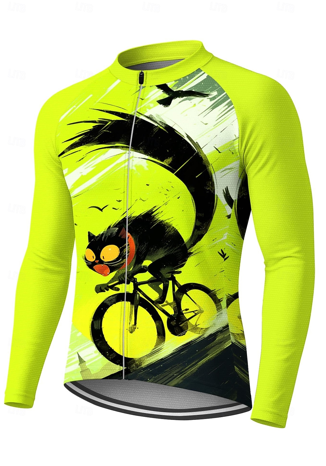 Homens Camisa para Ciclismo Jersey em declive Gato Personagem Cor de contraste Manga Longa Moto Camiseta Camisa / Roupas Para Esporte Roupas de Compressão com 3 bolsos traseiros Ciclismo de Montanha de 2026 por $32.99 –P8