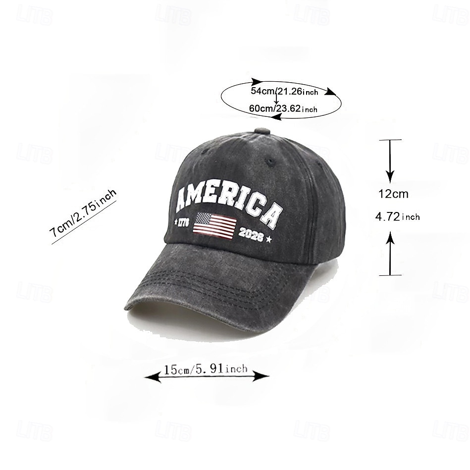 Boné de Baseball Estátua da Liberdade Bandeira americana Sino da Liberdade Retro Vintage Herança Patriótico 1776-2026 para Unisexo Adulto Lavagem com ácido  para Dia da Independência 4 de julho Ao ar de 2026 por $15.49 –P2