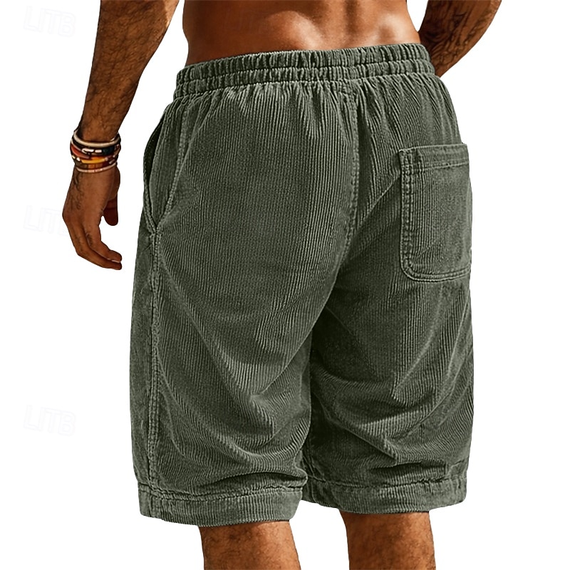 Per uomo Shorts Pantaloncini casual Pantaloncini di velluto a coste Pantaloncini strutturati Tasca Elastico in vita Tinta unica Semplice Comodità Traspirante Lunghezza al ginocchio Casuale All'aperto del 2026 a $9.49 –P14