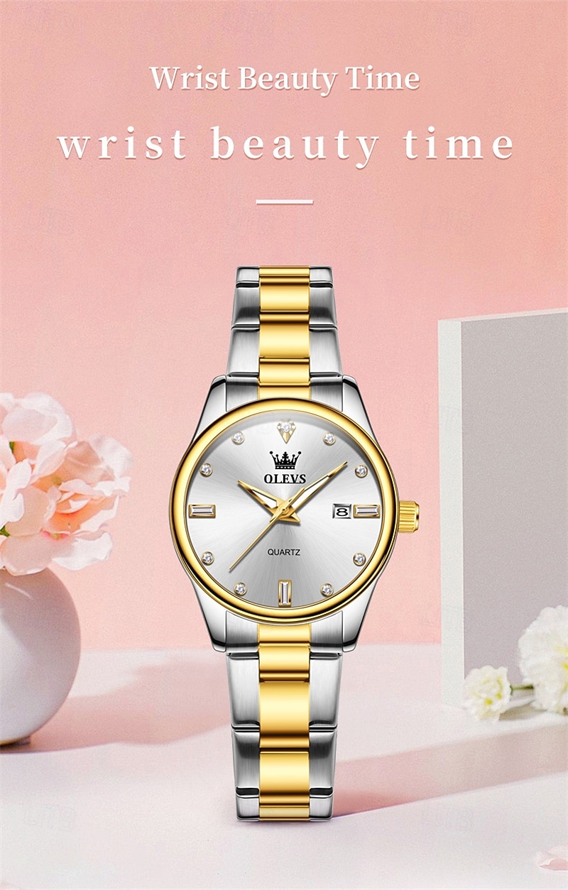 Mother's Day Gift New Olevs Brand Ladies' Business Watch With Night Light Calendar And Day/Night Display Quartz Movement Stylish Water-Resistant Sporty Ladies' Wristwatch. 2026 - $33.99 –P2