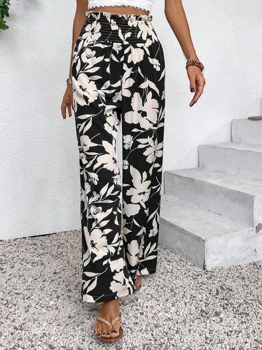 Γυναικεία Πλατύ Πόδι κινέζικα Διακοπές Κομψό στυλ street Απλός Πλήρες μήκος Μεσαία Μέση Φλοράλ Ελαστική ζώνη μέσης Εκτύπωση Άνετα Άνεση Υψηλή Ελαστικότητα Καθημερινά ΕΞΩΤΕΡΙΚΟΥ ΧΩΡΟΥ Διακοπές 2026 - $20.99 –P9