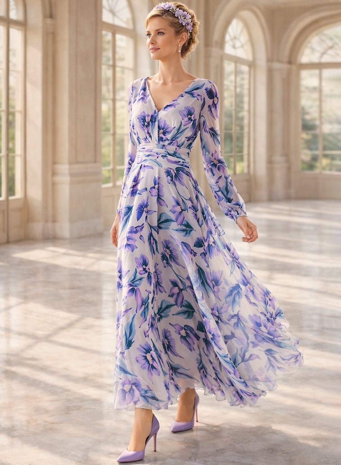Plus Size Mother Of The Bride Dress – Chiffon Lace Floral Midi With Ruffle Layers For Weddings & Formal Events Semi-formal Occasion Wear