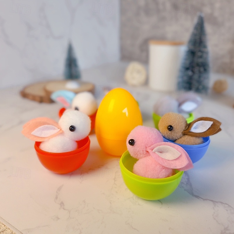 16 Pcs Easter Basket Stuffers Mini Plush Bunnies in Egg Shells, Assorted Pom Pom Rabbits for Easter Egg Hunt, Kids Party Favors, Classroom Rewards, Goodie Bag Fillers, Spring Gift Decor 2026 - $31.99 –P8