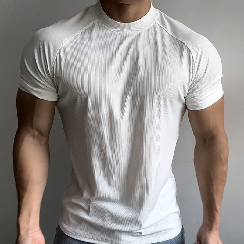 Муж. Футболка для бега Компрессионная футболка Рубашка тренировки С короткими рукавами Верхняя часть Лето Весна Осень Однотонный Быстровысыхающий Сжатие видеоизображений Влагоотводящие Дышащий 2026 - $18.99 –P8