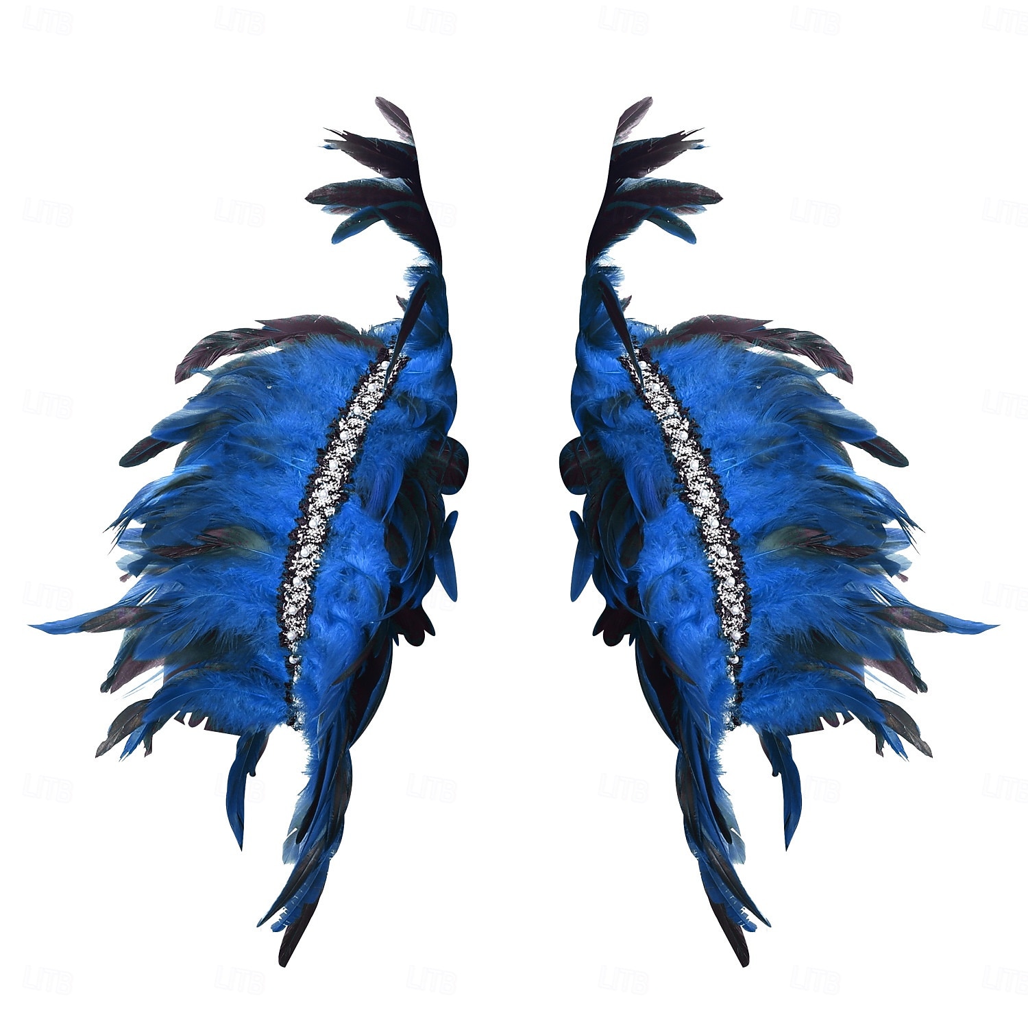 Carnaval 2026 Accessoires de Carnaval de Rio Samba Épaulières Femme Plumes Rouges avec Bord en Strass Costume de Performance Festival Brésilien de 2026 ? $17.99 –P2