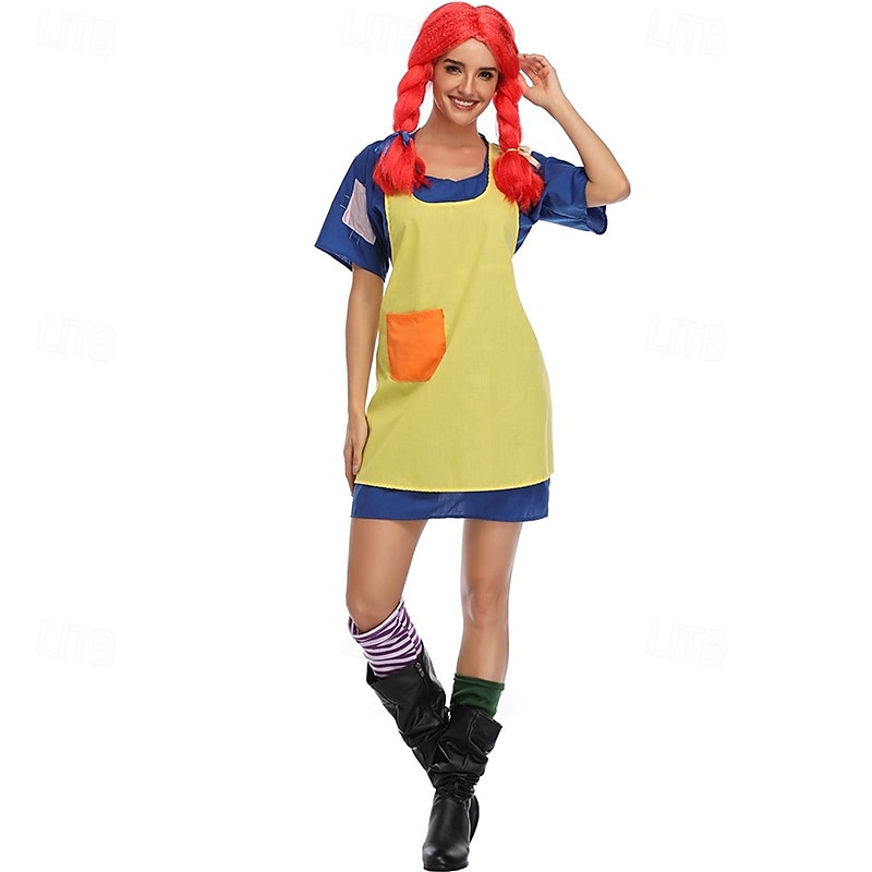 Karneval 2026 Kleid Ausgefallene Kostüme Lustiges rothaariges Mädchen Cosplay Erwachsene Damen Halloween Karneval Party Festival Verkleiden 2026 - $41.99 –P3