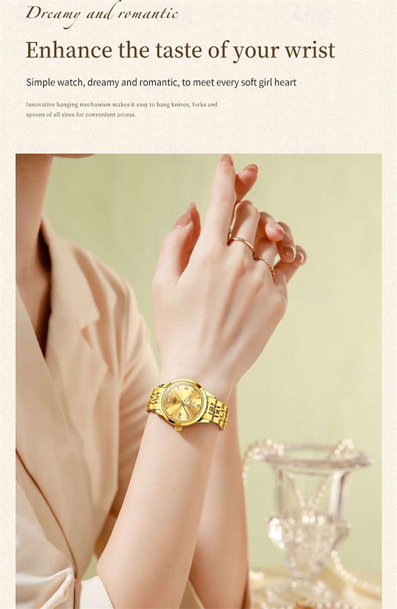 Mother's Day Gift New Olevs Brand Women'S Business Watch With Luminous Display, Calendar Function, Fully Automatic Mechanical Movement, Luxurious And Elegant, Water-Resistant Women'S Sports Watch 2026 - $88.99 –P14