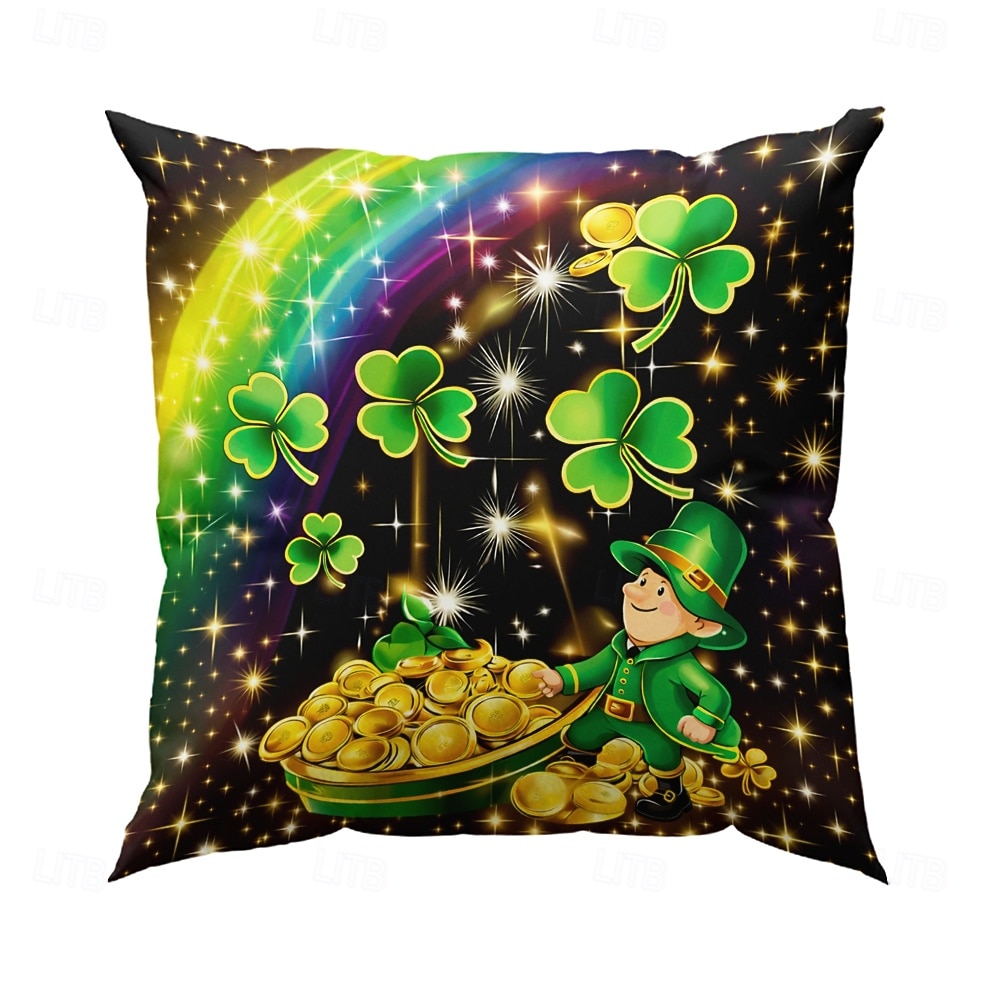 St. Patrick's Day Shamrock Casual Throw Pillow Cover 18x18 Inch, Green Decorative Cushion Case for Sofa Home Decor 2026 - $11.99 –P3