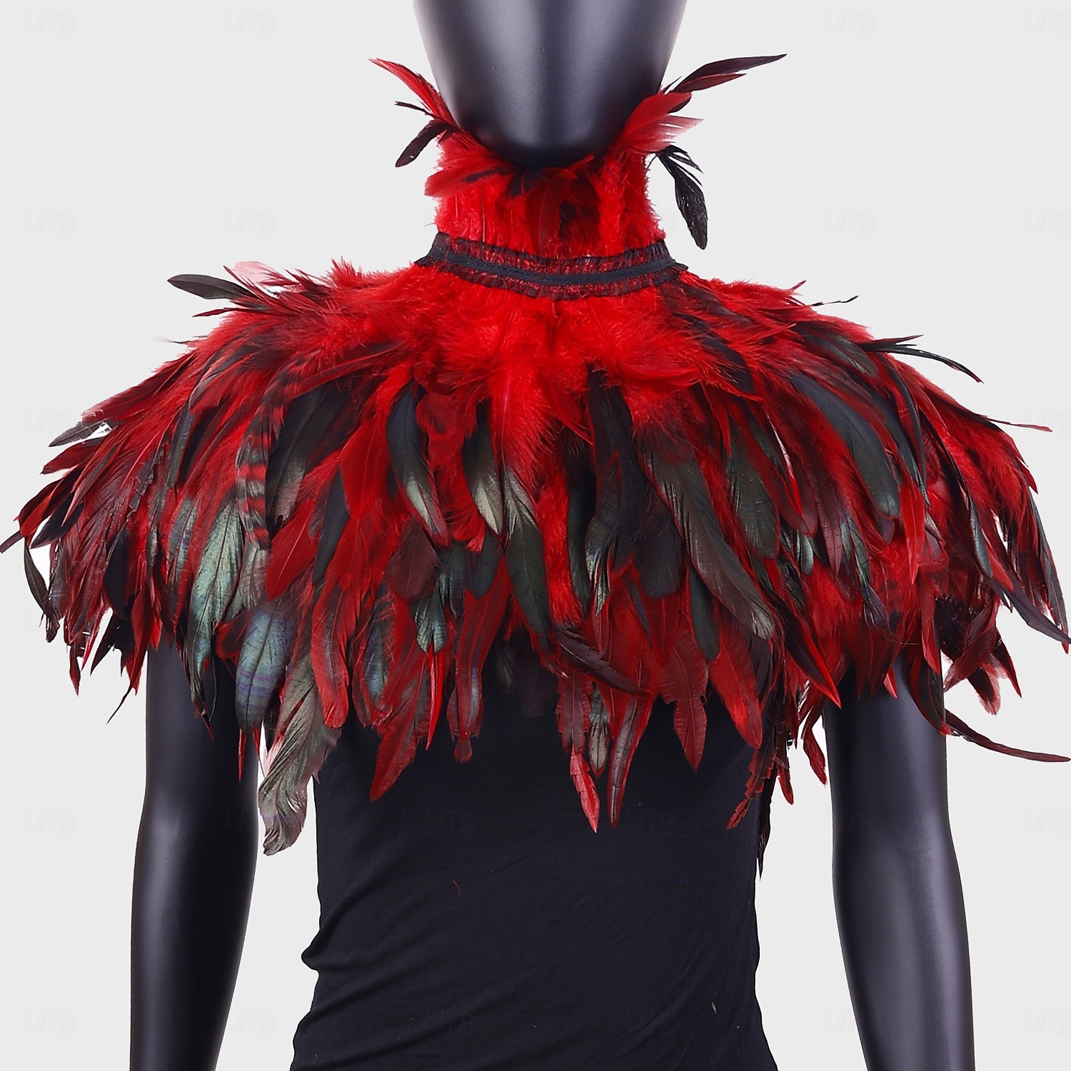 Karnevál 2026 Riói Karnevál Szamba Kiegészítők Nők Fekete Toll Köpeny Sál Magas Gallérral Brazíliai Fesztivál Előadói Jelmez 2026 - $26.99 –P7