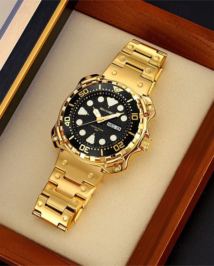 SKMEI Men Quartz Watch Minimalist Large Dial Fashion Business Luminous Calendar Waterproof Decoration Steel Watch 2026 - $36.99 –P12
