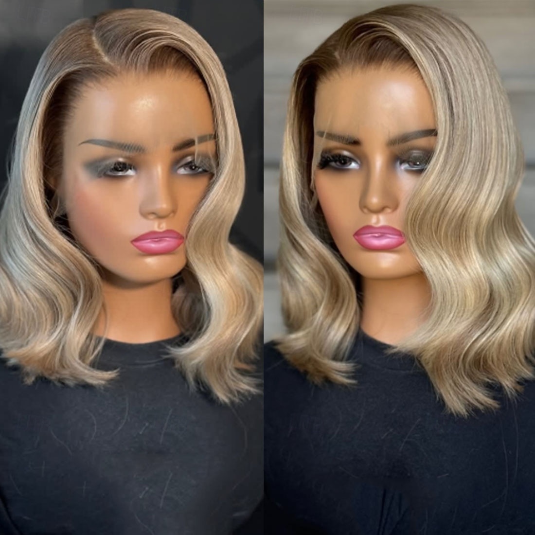 Echt haar 5x5 Sluiting 4x13 Sluiting Pruik Bobkapsel Braziliaans haar Golvend Blond Pruik 150% 180% Haardichtheid met babyhaar Ombre-haar Haar met highlights / balayage Natuurlijke haarlijn 100% Maagd 2026 - $388.09 –P4