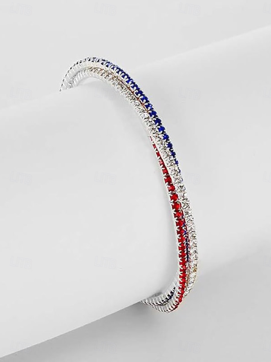Zircone cubico Catena spessa Stravagante Moda Moda Strass Gioielli braccialetto Argento Per Quotidiano Regalo Ferie del 2026 a $11.49 –P2