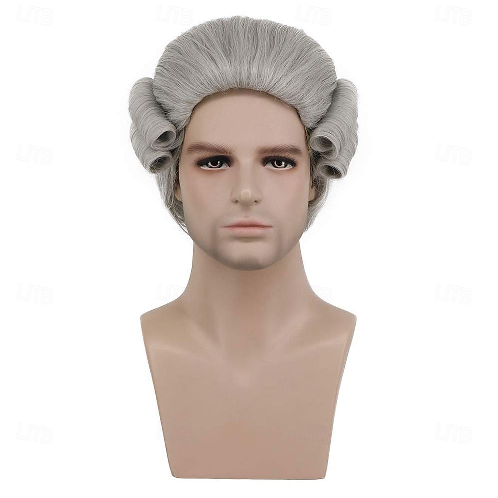 Peruca longa e ondulada cinza, estilo colonial, para fantasias e festas. de 2026 por $23.99 –P3