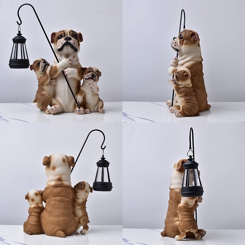 1 pezzo di luce solare impermeabile per esterni a forma di cane, decorazione per giardino, prato, vialetto, luce solare da giardino in resina a forma di cucciolo, illuminazione d'accento per del 2026 a $30.99 –P2