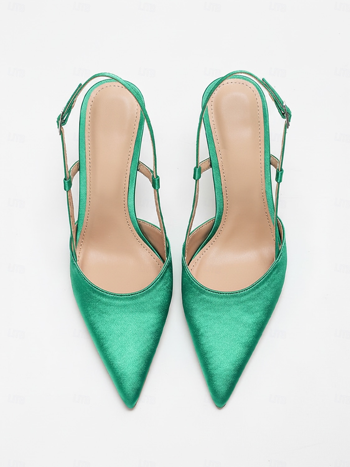 Zapatos de tacón alto con punta puntiaguda verde para mujer, elegantes zapatos de vestir para invitados de boda en ceremonias al aire libre. 2026 - $46.99 –P4