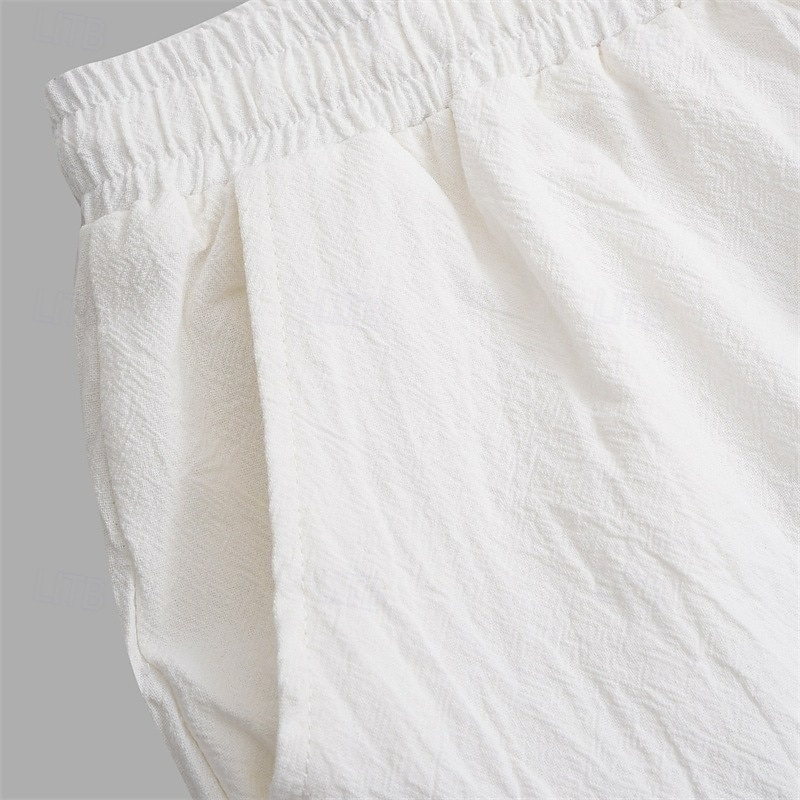 Homme Joggeurs Pantalons en Lin Pantalons Pantalon d'été Pantalons Amples Cordon de serrage Taille Élastique Uni Confort Léger Longueur complète Quotidien Plage Fête Vacances Mode Noir Blanche Non de 2026 ? $25.99 –P1
