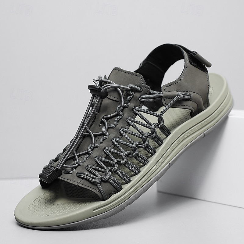 sandali da uomo color cuoio con cinturini regolabili, traspiranti e comodi, ideali per attività estive all'aperto e vacanze del 2026 a $46.99 –P18