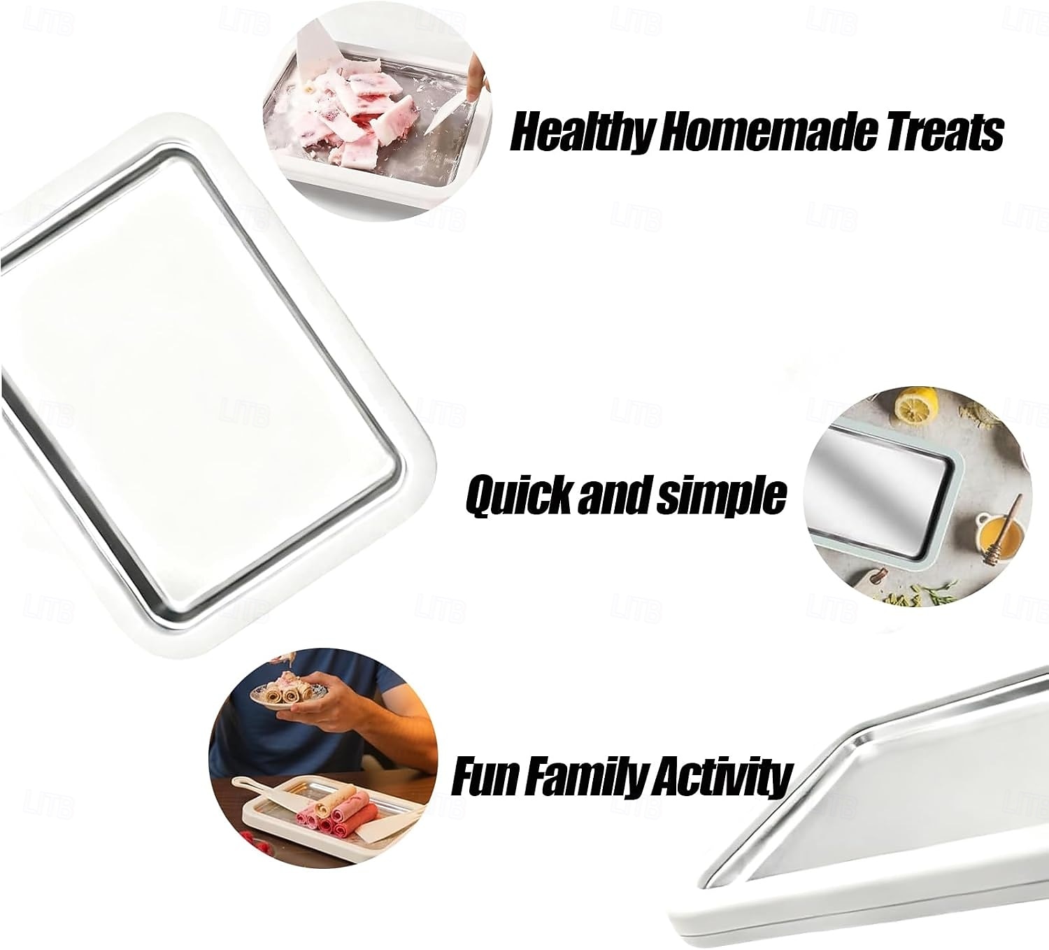 Rolled Ice Cream Maker, At-Home Rolled Ice Cream Machine with Instant Freeze Tray & 2 Scrapers, DIY Fun Family Activity Instant Ice Cream Maker for Yogurt, Sorbet 2026 - $6.99 –P8