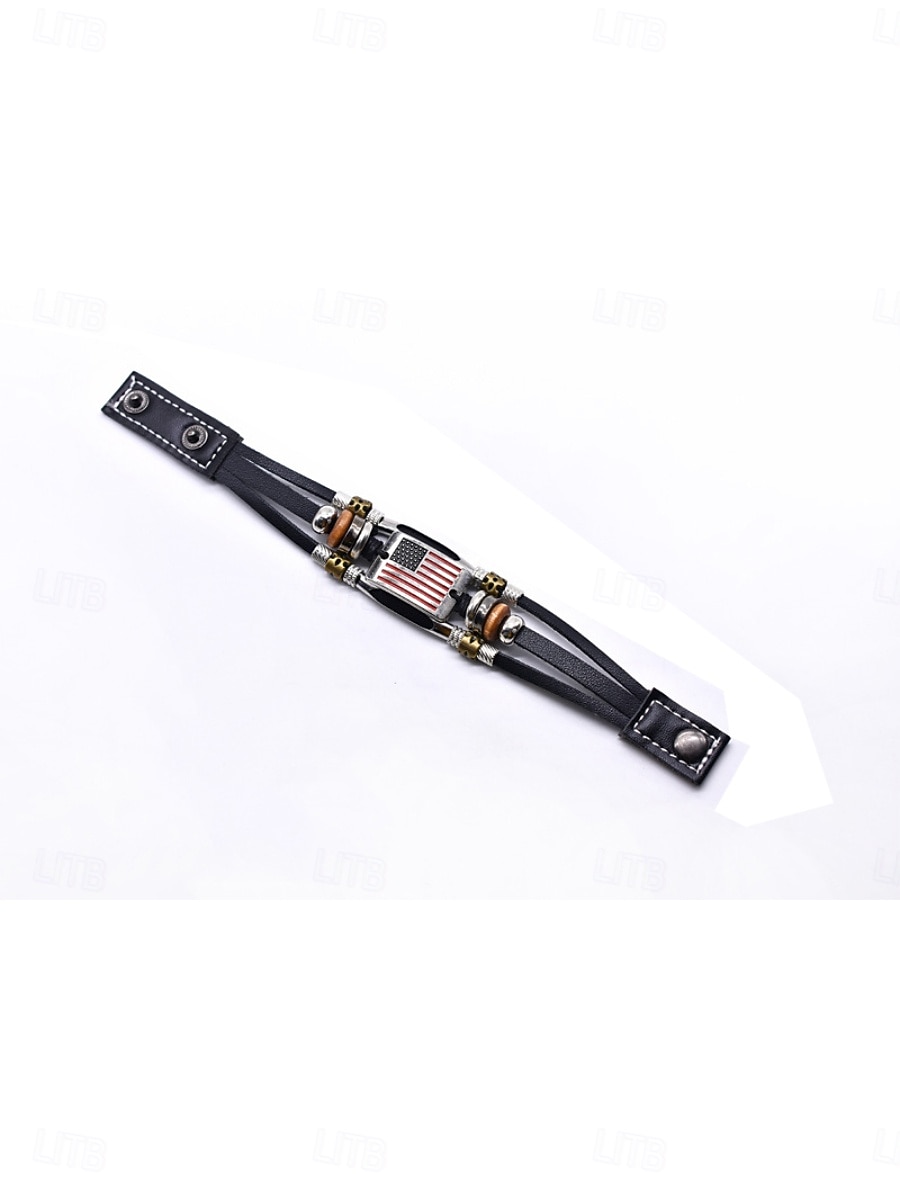 Thick Chain Weave Fashion Personalized Leather Bracelet Jewelry Black For Daily Gift Holiday 2026 - $11.49 –P3