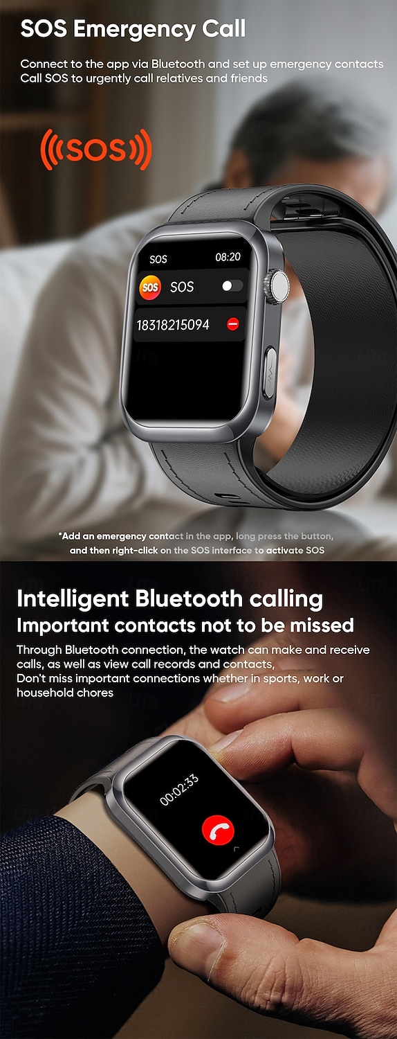 iMosi MT115 Orologio intelligente 1.96 pollice Orologio da Corsa Fitness Smartwatch Bluetooth Contapassi Promemoria chiamata Localizzatore di attività Compatibile con Android iOS Da donna Chiamate in del 2026 a $165.99 –P4