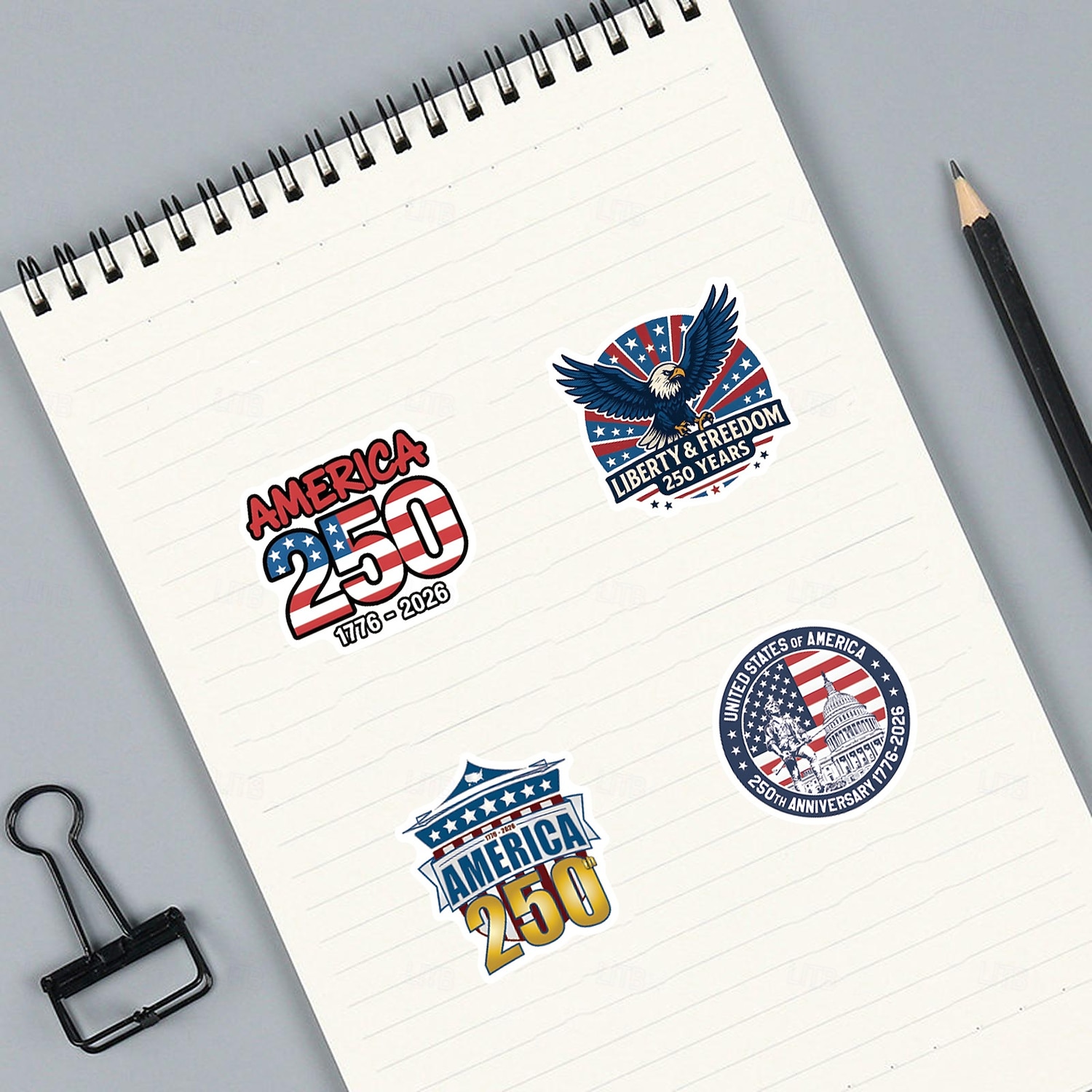 55Pcs Patriotic Stickers 250th Anniversary Celebration Vinyl Waterproof American Flag Water Bottle Decals 4th of July Independence Day Laptop Decorations 2026 - $9.99 –P4
