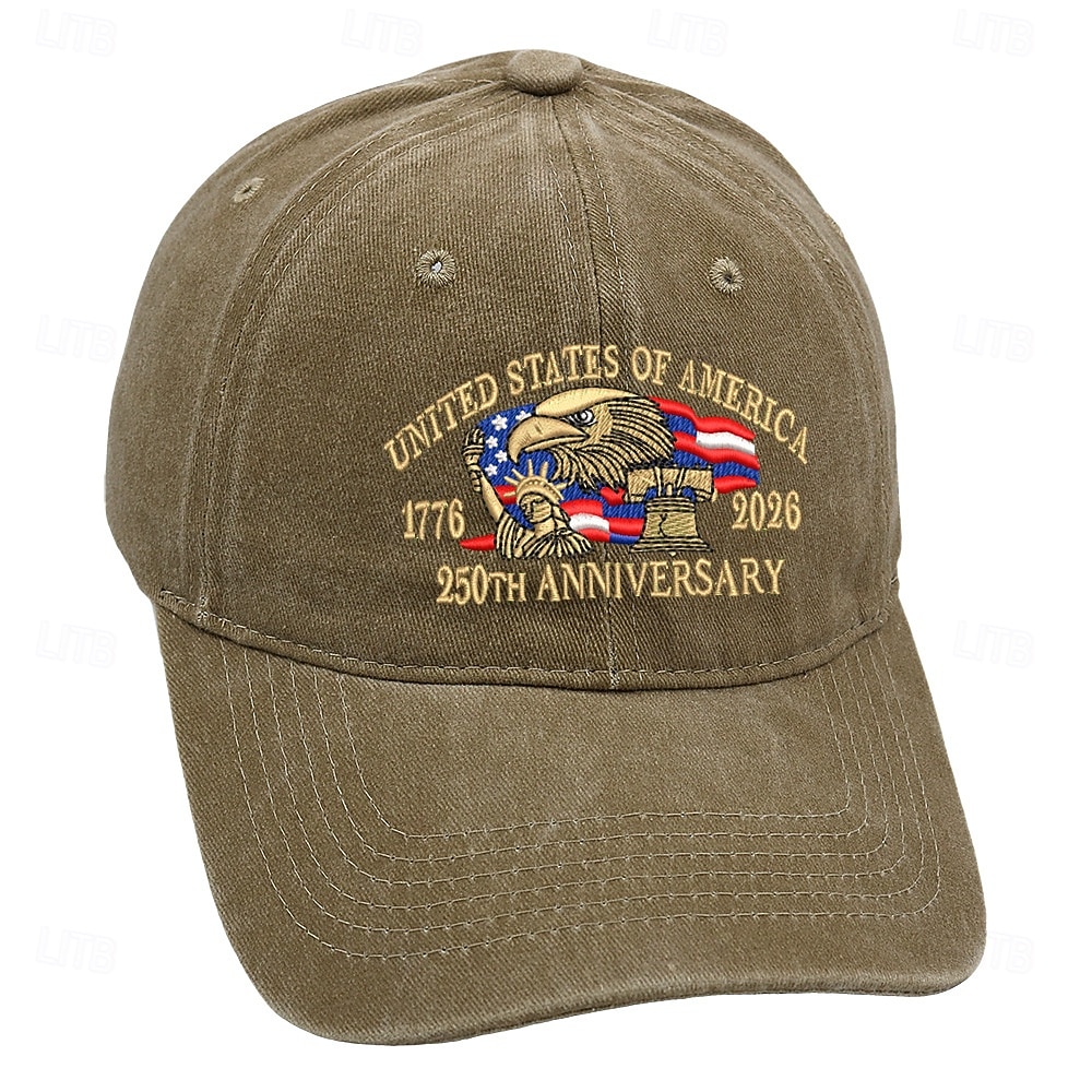 Baseballcapen Frihetsgudinnen Amerikansk flagg Frihetsklokken Retro / vintage Arv Patriotisk 1776–2026 til Unisex Voksne Broderi for Uavhengighetsdag 4. juli utendørs Fritid / hverdag Parade 2026 - $20.99 –P5