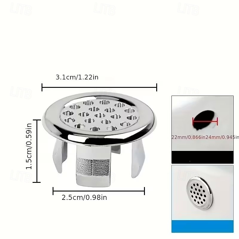 חבילה של 4 כיסויי גלישה לכיור, מכסה חור גלישה מנירוסטה עם ידית דקורטיבית, אטום לדליפות, התקנה קלה, אביזרי כיור אמבטיה ומטבח מודרניים 2026 - $9.99 –P2