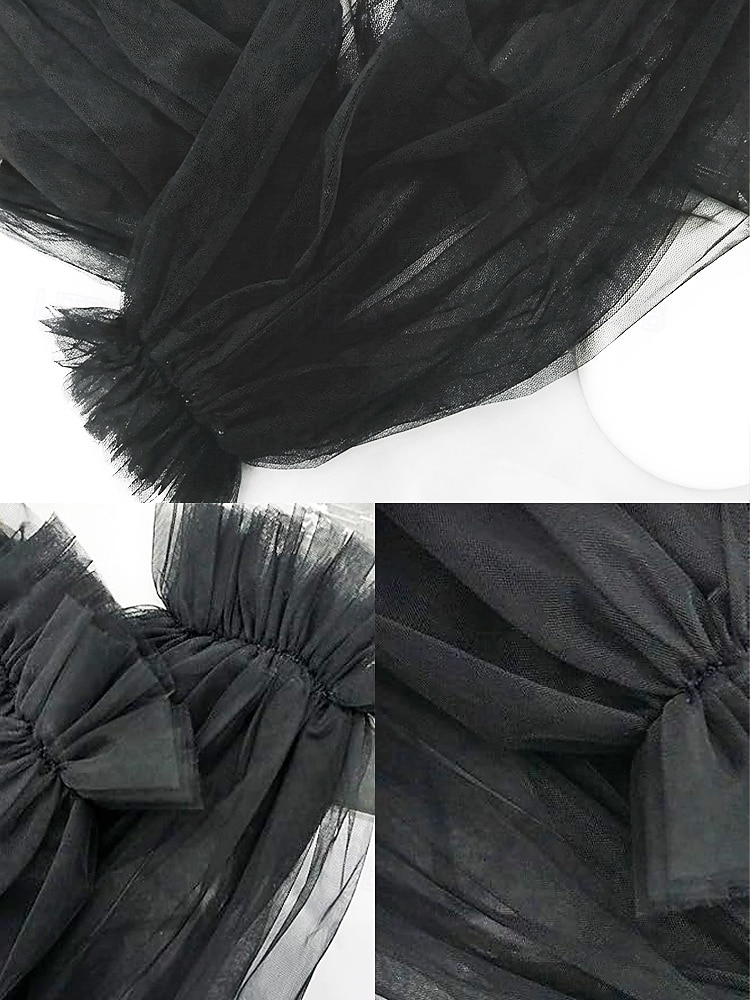 Luvas femininas de tule com mangas bufantes – nas cores preto e branco, em tecido de malha macio e elegante, perfeitas para casamentos, festas e eventos noturnos. de 2026 por $11.99 –P11