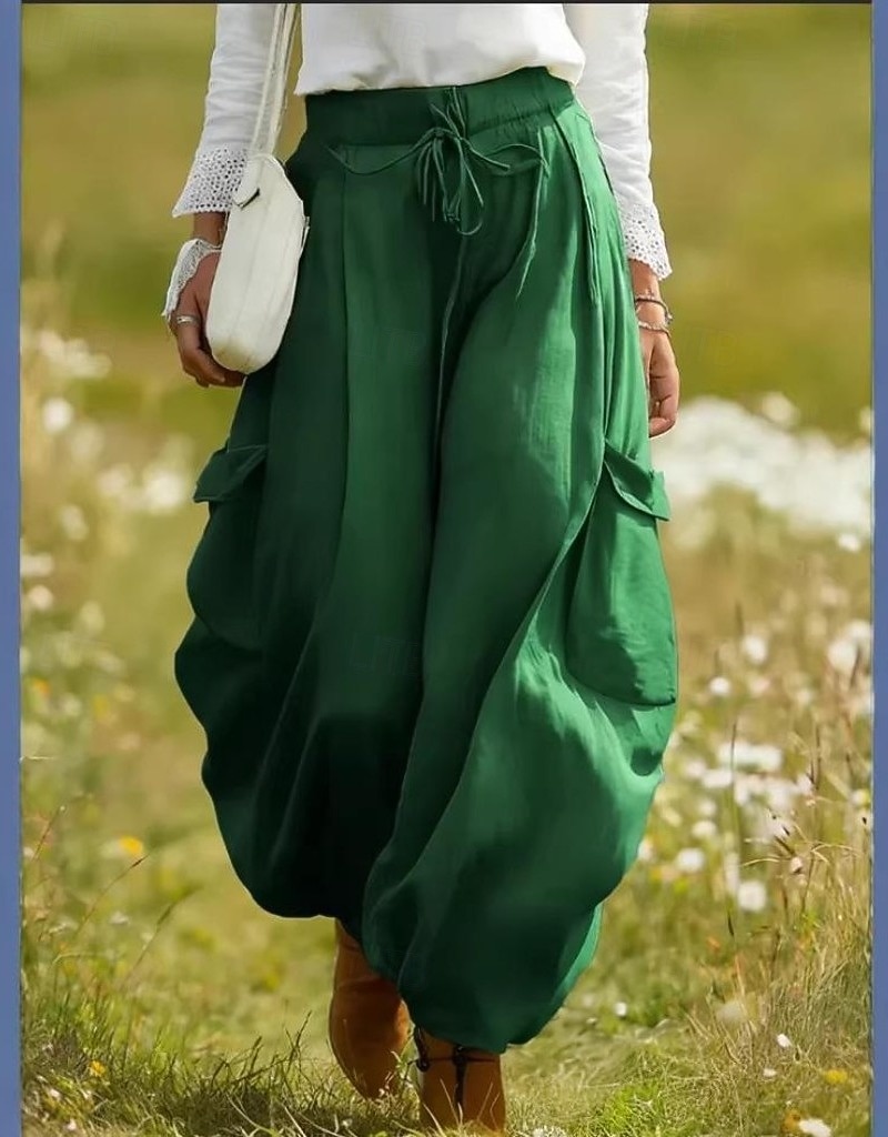 Per donna Finto cotone e lino Chinos Pantaloni Eleganti Pantaloni Estivi Vacanza Essenziale Lunghezza intera Vita Alta Comodità Inelastico Casuale Quotidiano Casa Blu Blu marino Viola Verde Estate del 2026 a $22.99 –P4