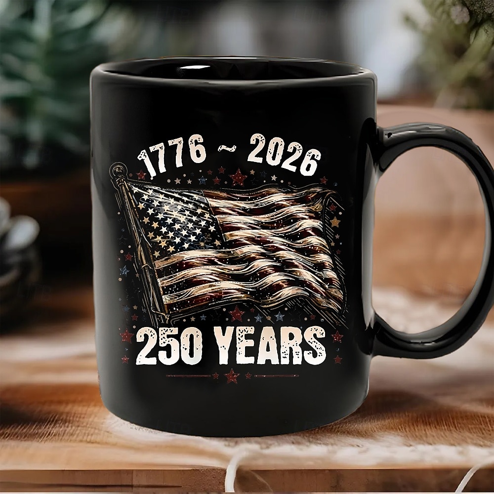 Tazza patriottica per il 250° anniversario degli Stati Uniti, tazza da caffè in ceramica per il cinquantenario, America 250 1776-2026, regalo per il giorno dell'indipendenza del 4 luglio per uomini e del 2026 a $16.99 –P4