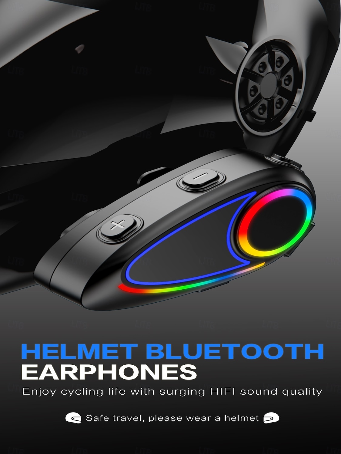 K17 Helmet Bluetooth Earphones Cycling Super Bass Colorful Atmosphere Light Capacitive Microphone Intelligent Voice Assistant 2026 - $28.99 –P1