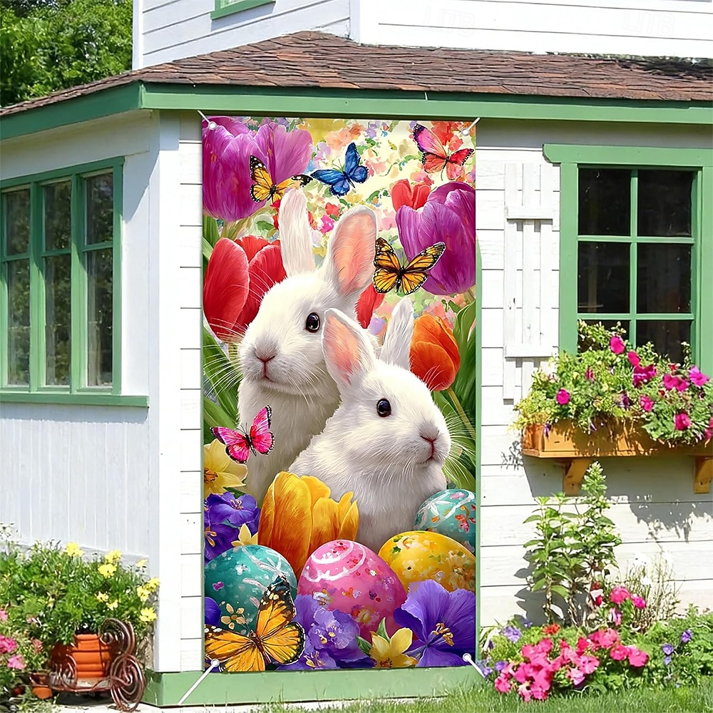 Pâques Affiches Couverture de porte Bannières extérieures Rabbit Œuf Mignon 3D Soirée Dortoir Chambre d'adolescents Résidence universitaire Chambre d'amis pour hommes dans une fraternit de 2026 ? $17.99 –P6