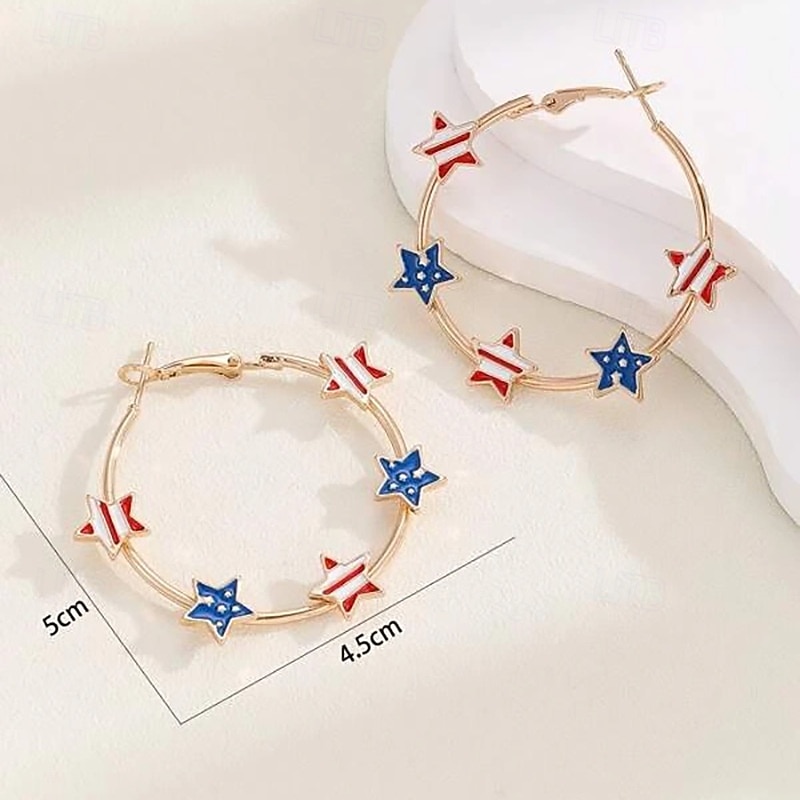 250 aniversario EE.UU. Pendientes Cosplay Adulto Mujer Día de la Independencia 4 de julio Fiesta Rendimiento Disfrazarse 2026 - $12.49 –P4