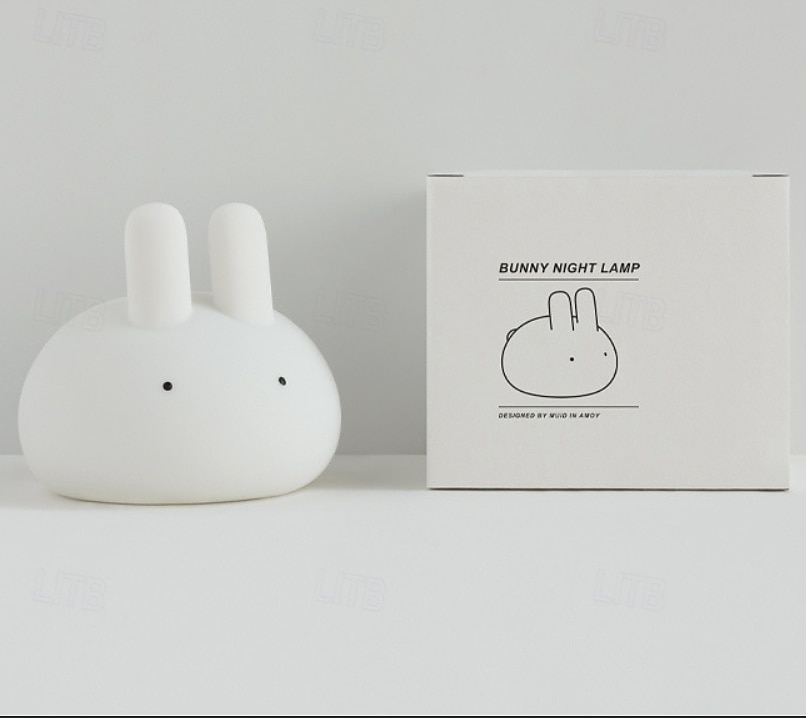 Cute Dumpling Bunny Silicone Tap Night Light, Soft LED Sleep Lamp with Timer, 2 Brightness Levels, Type-C Rechargeable, Long Battery Life, Bedroom Ambient Light, Easter Gift for Kids 2026 - $28.99 –P6