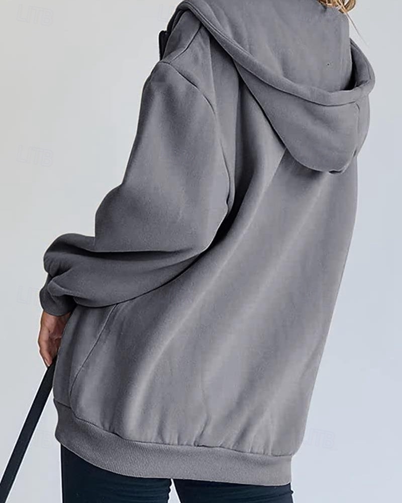 Женская объемная толстовка на молнии с длинными рукавами, повседневная толстовка с капюшоном и карманами для повседневной носки, несколько цветов. 2026 - $21.99 –P3