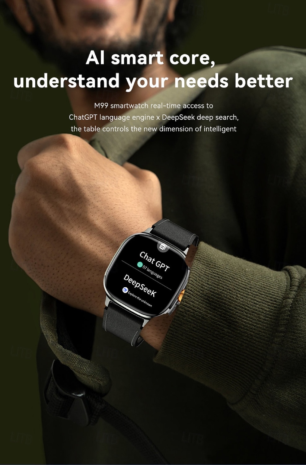 M99 Smartklokke 2.14 tommers Smartklokke 3G 4G 3G Skritteller Samtalepåminnelse Aktivitetsmonitor Kompatibel med Android iOS Herre GPS Lang ventetid Vanntett IP68 50mm urkasse 2026 - $158.99 –P8
