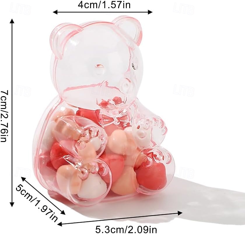 12 st söta björnformade godisaskar, genomskinliga fyllbara ornament, godisbehållare godsaksaskar, bröllopspresentaskar förvaringsbehållare godisburkar, för brudshower bröllop alla hjärtans dag 2026 - $22.99 –P12