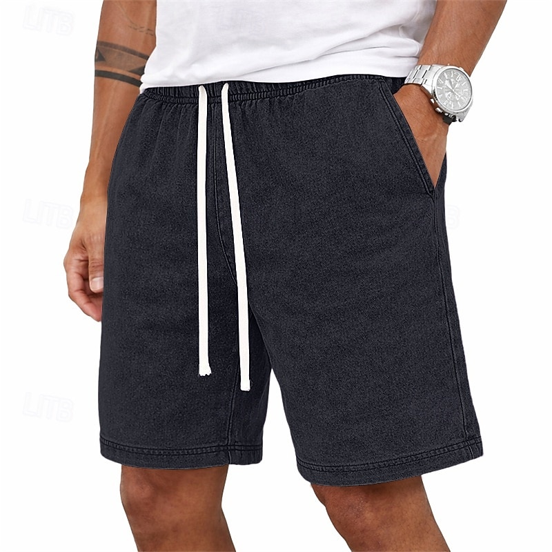 Pantalones Cortos de Hombre SoftFade™ Pantalones Cortos de Verano Pantalones Cortos Casual Pantalones Cortos Lavado Ácido con Bolsillo Cintura Elástica Lavados Comodidad Transpirables Longitud de 2026 - $20.99 –P4
