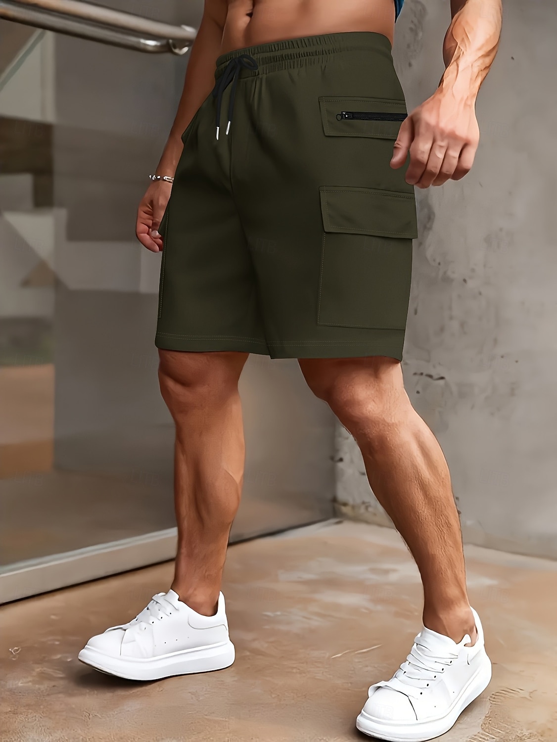 Men's Tactical Cargo Cargo Shorts Shorts Casual Shorts Pocket Elastic Waist Plain Comfort Above Knee Casual Outdoor Streetwear Fashion Streetwear Wine Navy Blue Stretchy 2026 - $22.99 –P7
