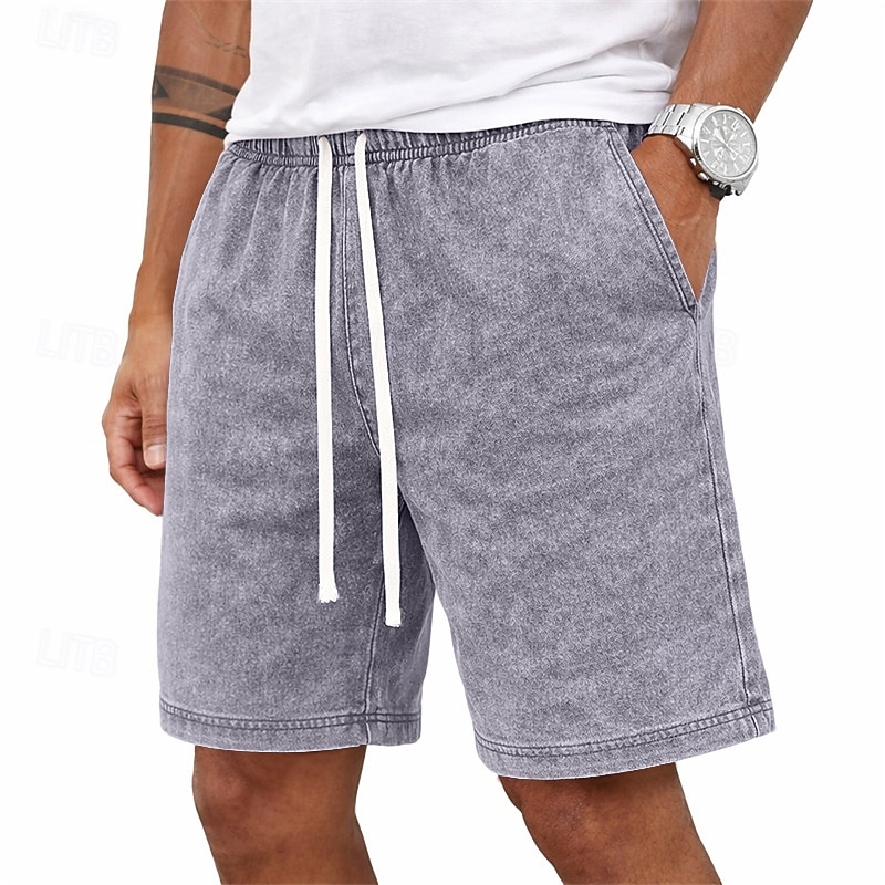 Pantalones Cortos de Hombre SoftFade™ Pantalones Cortos de Verano Pantalones Cortos Casual Pantalones Cortos Lavado Ácido con Bolsillo Cintura Elástica Lavados Comodidad Transpirables Longitud de 2026 - $20.99 –P2