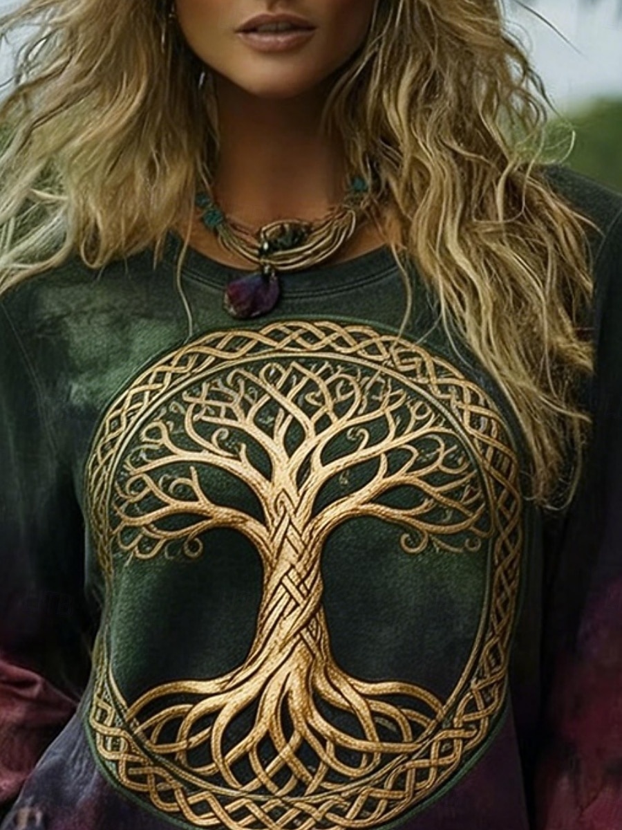 Per donna Camicia Boho Maglietta Stampato Grafico Bohemien Vintage Casual Manica Lunga Girocollo Top Regolari Quotidiano Weekend Abbigliamento da vacanza Verde Estate Primavera Autunno del 2026 a $19.99 –P3