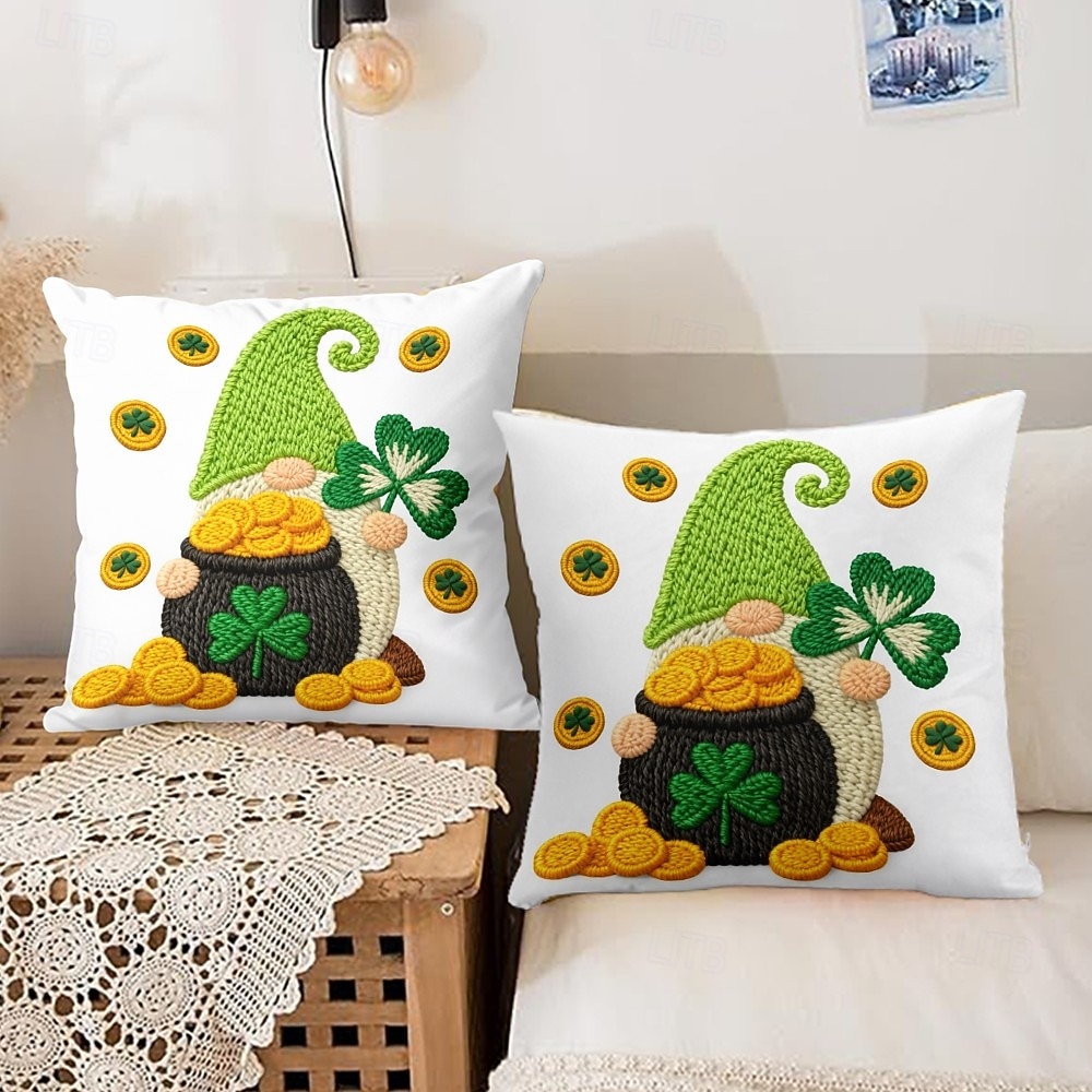 1 kpl Sametti Tyynynpäälinen, Painettu Yksinkertainen Vapaa-aika Neliö Vetoketju perinteinen Klassikko 2026 - $7.99 –P2