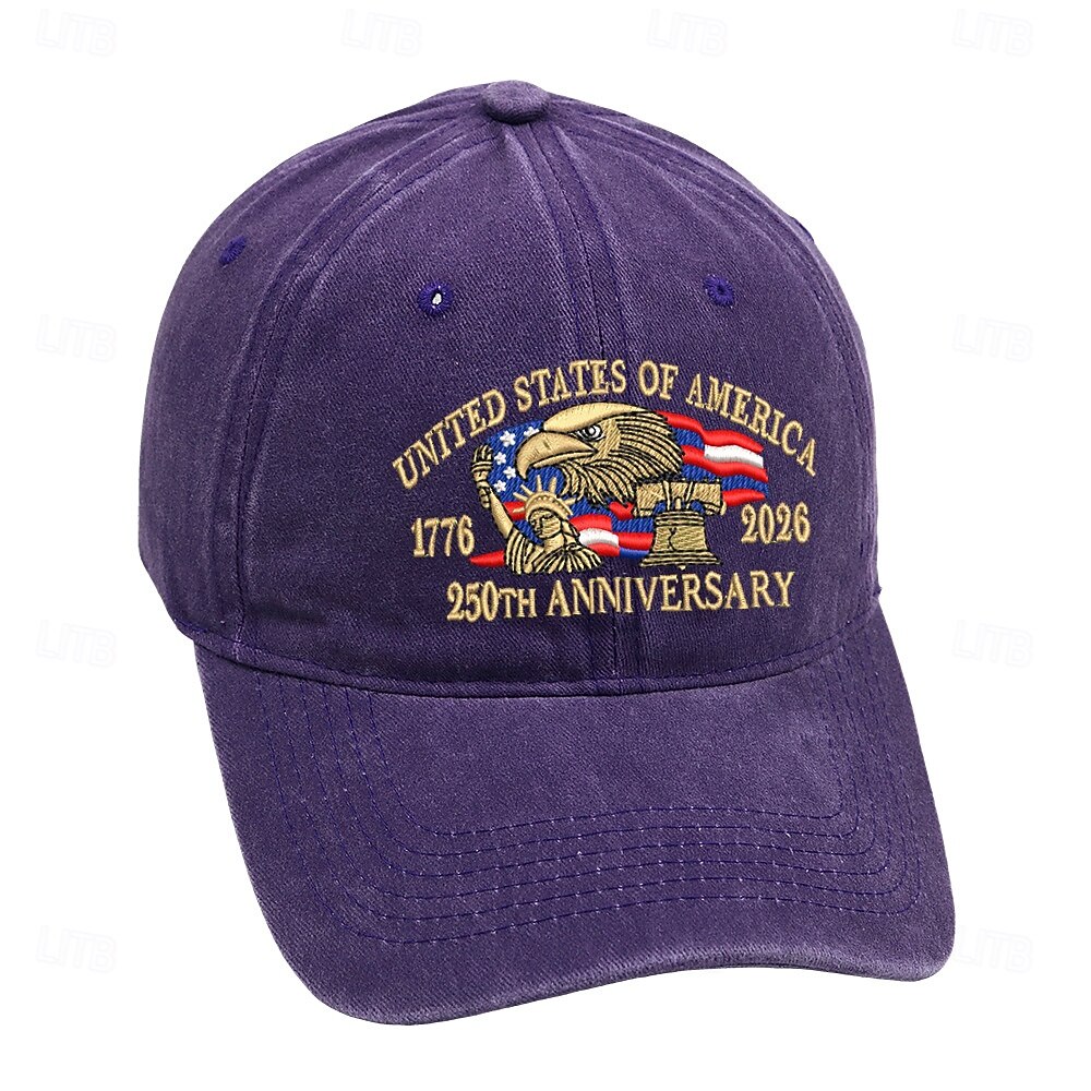 Baseballcapen Frihetsgudinnen Amerikansk flagg Frihetsklokken Retro / vintage Arv Patriotisk 1776–2026 til Unisex Voksne Broderi for Uavhengighetsdag 4. juli utendørs Fritid / hverdag Parade 2026 - $20.99 –P12