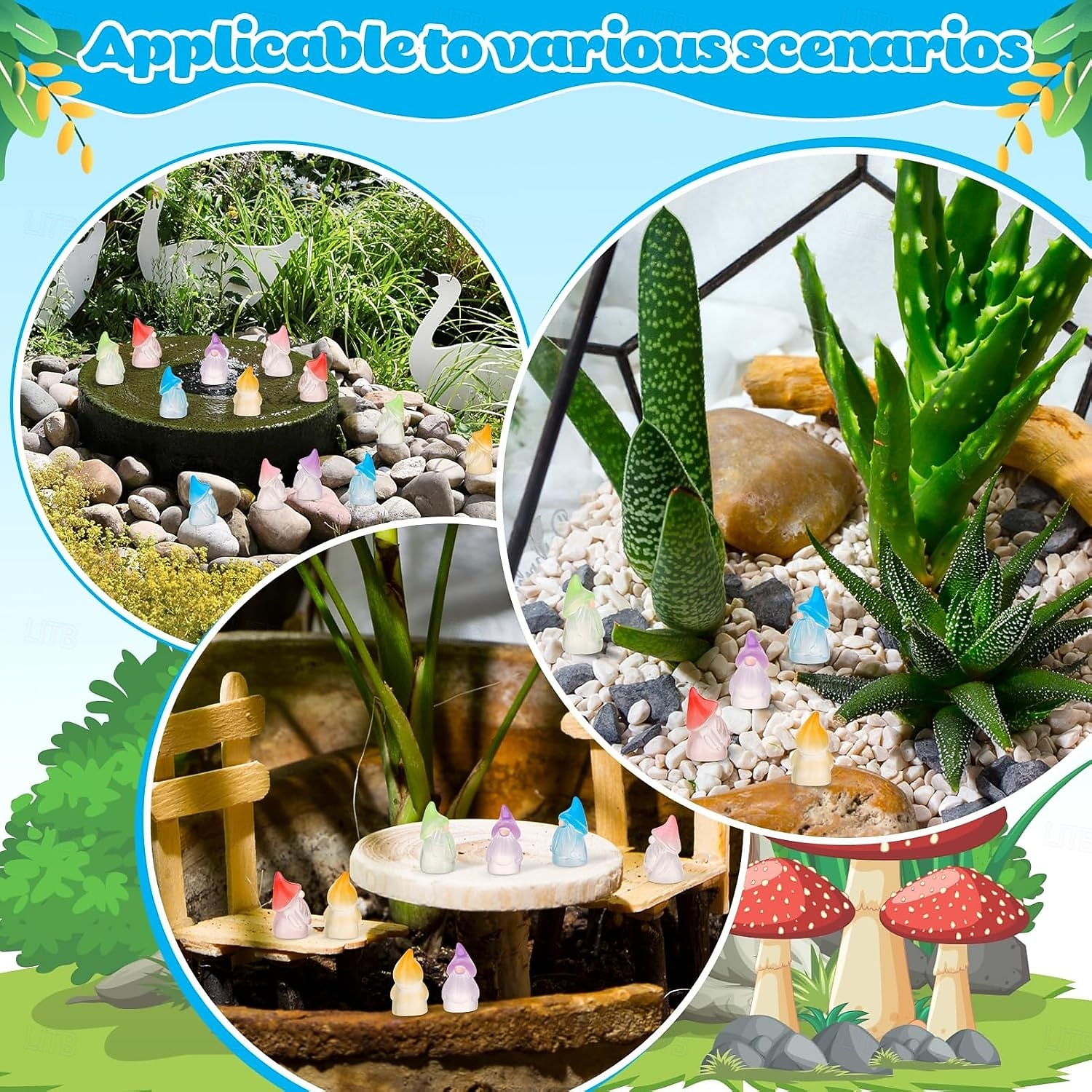 Miniaturowe krasnale, małe figurki, miniaturowe krasnale, prezenty dla wróżek, figurki, małe figurki do wypełniania jajek wielkanocnych, krajobraz, patio, ogród, akcesoria, prezenty wiosenne, woreczek 2026 - $23.99 –P4