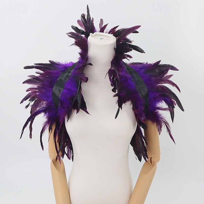 Καρναβάλι 2026 αξεσουάρ σάμπα καρναβάλι του Ρίο γοτθικό κολάρο με φτερά &Σετ μανσετών καρπού cosplay, κοστούμι φεστιβάλ Βραζιλίας 2026 - $18.99 –P1